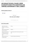 AIR ASSAULT SCHOOL&comma; PHASE II &lpar;2025&rpar; &vert;COMPLETE GUIDE WITH QUESTIONS AND VERIFIED ANSWERS&vert;GET IT 100&percnt; CORRECT