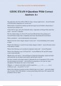 GEOG EXAM 4 Questions With Correct Answers A&plus;