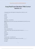 Geog Final Exam Questions With Correct Answers A&plus;