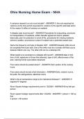 Ohio Nursing Home Exam - NHA questions and answers&period;