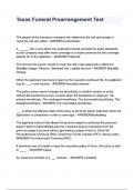 Texas Funeral Prearrangement Test questions and answers&period;