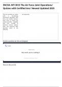 SNCOA JNT-301S The Air Force Joint Operations&sol; Quizzes with Certified Ans&sol; Newest Updated 2025