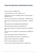 Texas Nursing Home Administrator Exam questions and answers