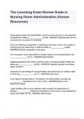 The Licensing Exam Review Guide in Nursing Home Administration &lpar;Human resources questions and answers