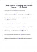 North Dakota Civics Test Questions &  Answers 100&percnt; Solved 