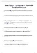 North Dakota Crop Insurance Exam with  Complete Solutions 