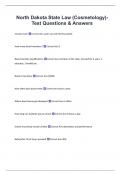 North Dakota State Law &lpar;Cosmetology&rpar;-  Test Questions & Answers