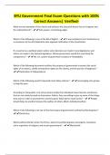 Bundle of BYU Government Final Exams-Questions with 100&percnt; Correct Answers&vert; Verified
