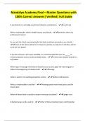 Mandalyn Academy Final &ndash; Master Questions with 100&percnt; Correct Answers&vert; Verified&vert; Full Guide