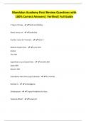 Mandalyn Academy Final Review Questions with 100&percnt; Correct Answers&vert; Verified&vert; Full Guide