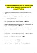 Mandalyn Academy-Master State Board Written Exam Practice Questions with 100&percnt; Correct Answers&vert; Verified