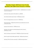 Mandalyn Chapter 3&9 Basics Exam Practice Questions with 100&percnt; Correct Answers&vert; Verified