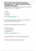 WGU C954 Information Technology Management - 3 2025 Questions With Complete Solutions