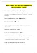 North Dakota Civics Test Questions with 100&percnt; Correct Answers&vert; Verified