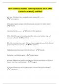 North Dakota Barber Exam Questions with 100&percnt; Correct Answers&vert; Verified