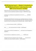 NCCER Electrical Level 1 - Module 5 Introduction to the NEC&lpar;National Electric Code&rpar;-Questions with 100&percnt; Correct Answers&vert; Verified-