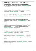 PADI Open Water Diver Final Exam Questions With Complete Solutions