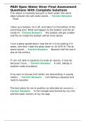 PADI Open Water Diver Final Assessment Questions With Complete Solutions