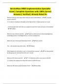 ServiceNow HRSD Implementation Specialist Exam&vert; Complete Questions with 100&percnt; Correct Answers&vert; Verified&vert; Already Rated A&plus;
