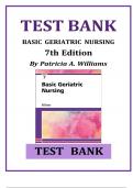 Basic Geriatric Nursing 7th Edition Test Bank by Patricia A&period; Williams &vert; 2026 Updated &vert; All Chapters &vert; Accurate & Verified Q&A &vert; A&plus; Guaranteed