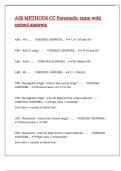AIR METHODS CC Paramedic exam with correct answers