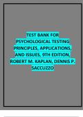 TEST BANK FOR PSYCHOLOGICAL TESTING PRINCIPLES&comma; APPLICATIONS&comma; AND ISSUES&comma; 9TH EDITION&comma; ROBERT M&period; KAPLAN&comma; DENNIS P&period; SACCUZZO