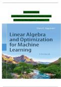 Solution Manual for Linear Algebra and Optimization for Machine Learning 1st Edition by Charu Aggarwal&comma; All 11 Chapters Covered&comma; Verified Latest Edition