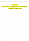 Test Bank for Nursing Health Assessment: The Foundation of Clinical Practice, 3rd Edition by Patricia M. Dillon – Latest Version