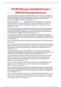 ATI RN Dosage Calculation Exam 2 2025&sol;26 Guaranteed success
