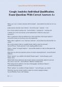 Google Analytics Individual Qualification&period; Exam Questions With Correct Answers A&plus;