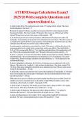 ATI RN Dosage Calculation Exam 5 2025&sol;26 With complete Questions and answers Rated A&plus; 
