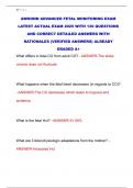 AWHONN ADVANCED FETAL MONITORING EXAM LATEST ACTUAL EXAM 2025 WITH 130 QUESTIONS  AND CORRECT DETAILED ANSWERS WITH  RATIONALES &lpar;VERIFIED ANSWERS&rpar; ALREADY  GRADED A&plus;