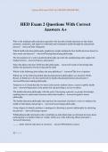 HED Exam 2 Questions With Correct Answers A&plus;