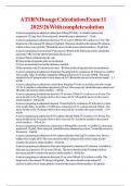 ATI RN Dosage Calculation Exam 11  2025&sol;26 With complete solution  