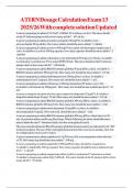 ATI RN Dosage Calculation Exam 13  2025&sol;26 With complete solution Updated