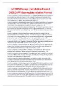ATI RN Dosage Calculation Exam Newest Package Deal