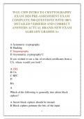 WGU C839 INTRO TO CRYPTOGRAPHY  EXAM 2024 PRE-ASSESSMENT EXAM  COMPLETE 500 QUESTIONS WITH 100&percnt;  DETAILED VERIFIED AND CORRECT  ANSWERS ACTUAL BRAND-NEW EXAM  ALREADY GRADED A&plus;
