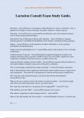 Lactation Consult Exam Study Guide&period;
