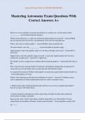 Mastering Astronomy Exam Questions With Correct Answers A&plus;