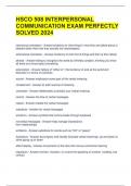 HSCO 508 INTERPERSONAL COMMUNICATION EXAM PERFECTLY SOLVED 2024 