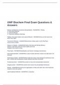 UWF Biochem Final Exam Questions & Answers