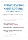 WGU C949 DATA STRUCTURES AND  ALGORITHMS EXAM 2024 COMPLETE 400 QUESTIONS WITH 100&percnt;  DETAILED VERIFIED AND CORRECT  ANSWERS ACTUAL BRAND-NEW EXAM ALREADY GRADED A&plus;