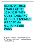 BCN3761 FINAL EXAM LATEST 2024&sol;2025 WITH QUESTIONS AND CORRECT ANSWRS GRADED A&plus; GUARANTEED PASS