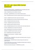 BIO 201 Lab 1 Quiz With Correct Solutions&excl;&excl;
