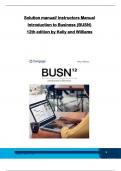Solution manual&sol; Instructors Manual  Introduction to Business &lpar;BUSN&rpar;  12th edition by Kelly and Williams