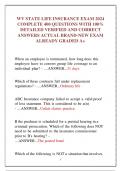 WV STATE LIFE INSURANCE EXAM 2024  COMPLETE 400 QUESTIONS WITH 100&percnt;  DETAILED VERIFIED AND CORRECT  ANSWERS ACTUAL BRAND-NEW EXAM  ALREADY GRADED A&plus;