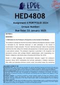 HED4808 Assignment 4 &lpar;ANSWERS&rpar; 2024 - DISTINCTION GUARANTEED