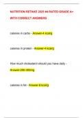 NUTRITION RETAKE 2025 &num;4 RATED GRADE A&plus;  WITH CORRECT ANSWERS