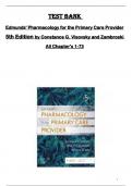 TEST BANK for Edmunds' Pharmacology for the Primary Care Provider  5th Edition by Constance G&period; Visovsky and Zambroski  All Chapter's 1-73