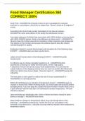 Food Manager Certification 360 CORRECT 100&percnt;